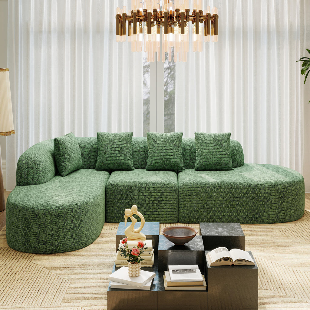 Daluvenix 114 Inch Boneless Couches for Living Room Modern Modular Sectional Sofa