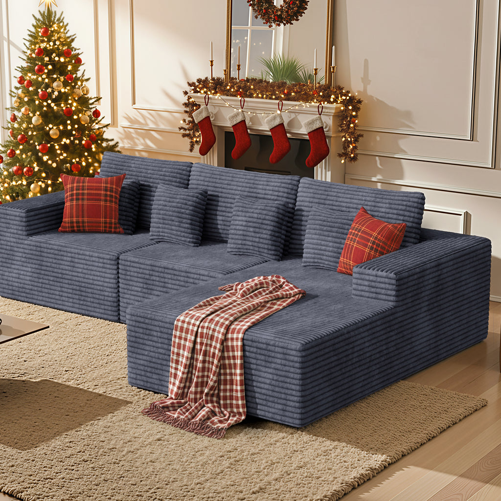Daluvenix 111” Modular Sectional Sofa Cloud Sectional Couch with L-Shape Chaise