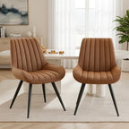 Daluvenix Modern Dining Chairs Set of 2/4, Upholstered Fabric Comfy Kitchen Dining Chairs with Metal Legs & Thick Cushions for Dining Living Room