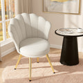 Daluvenix Velvet Accent Chair with Gold Metal Legs, Shell Design Vanity Makeup Chair for Living room, Modern Upholstered Guest Chair