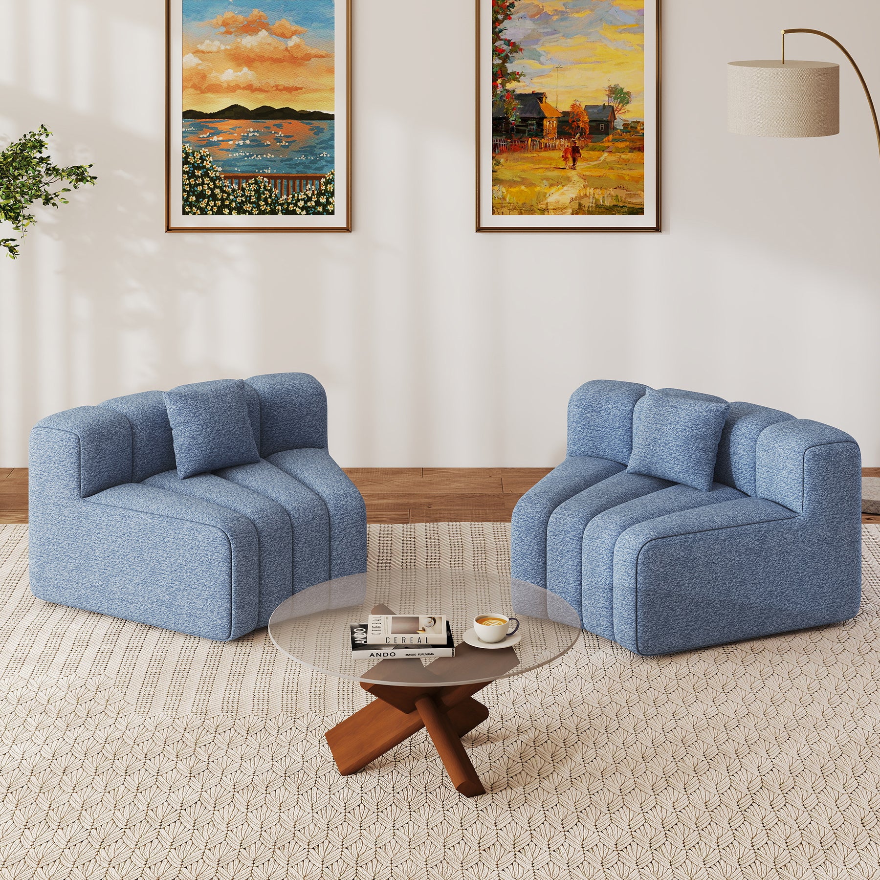 Daluvenix 128''Oversized Round Curved Sofa Modern Round Modular Sectional Sofa