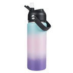Daluvenix Stainless Steel Water Bottle with Straw Lid, 18oz / 24oz Vacuum Insulated Water Bottles for Sports, Travel