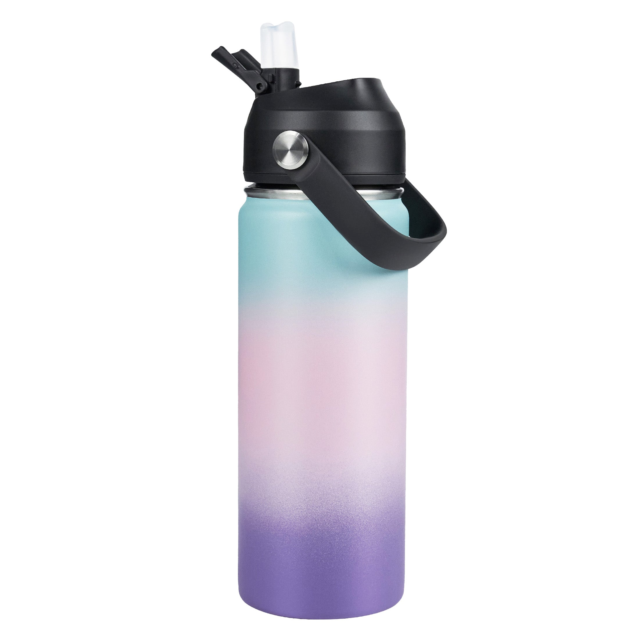 Daluvenix Stainless Steel Water Bottle with Straw Lid, 18oz / 24oz Vacuum Insulated Water Bottles for Sports, Travel
