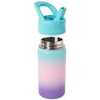 Daluvenix 12oz Insulated Kids Water Bottle with Straw and Carry Handle, Leak-Proof BPA-Free Stainless Steel Bottle