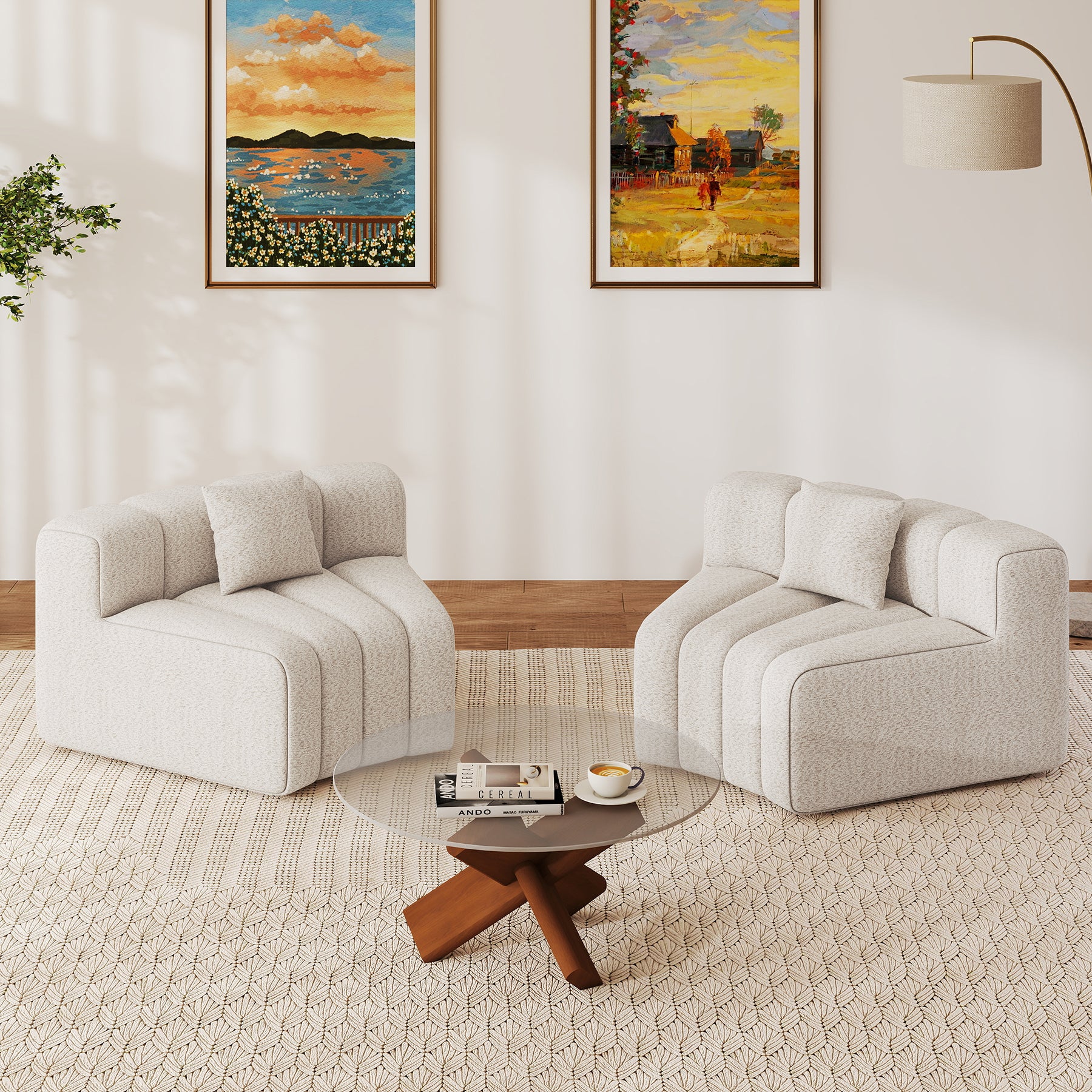 Daluvenix 128''Oversized Round Curved Sofa Modern Round Modular Sectional Sofa