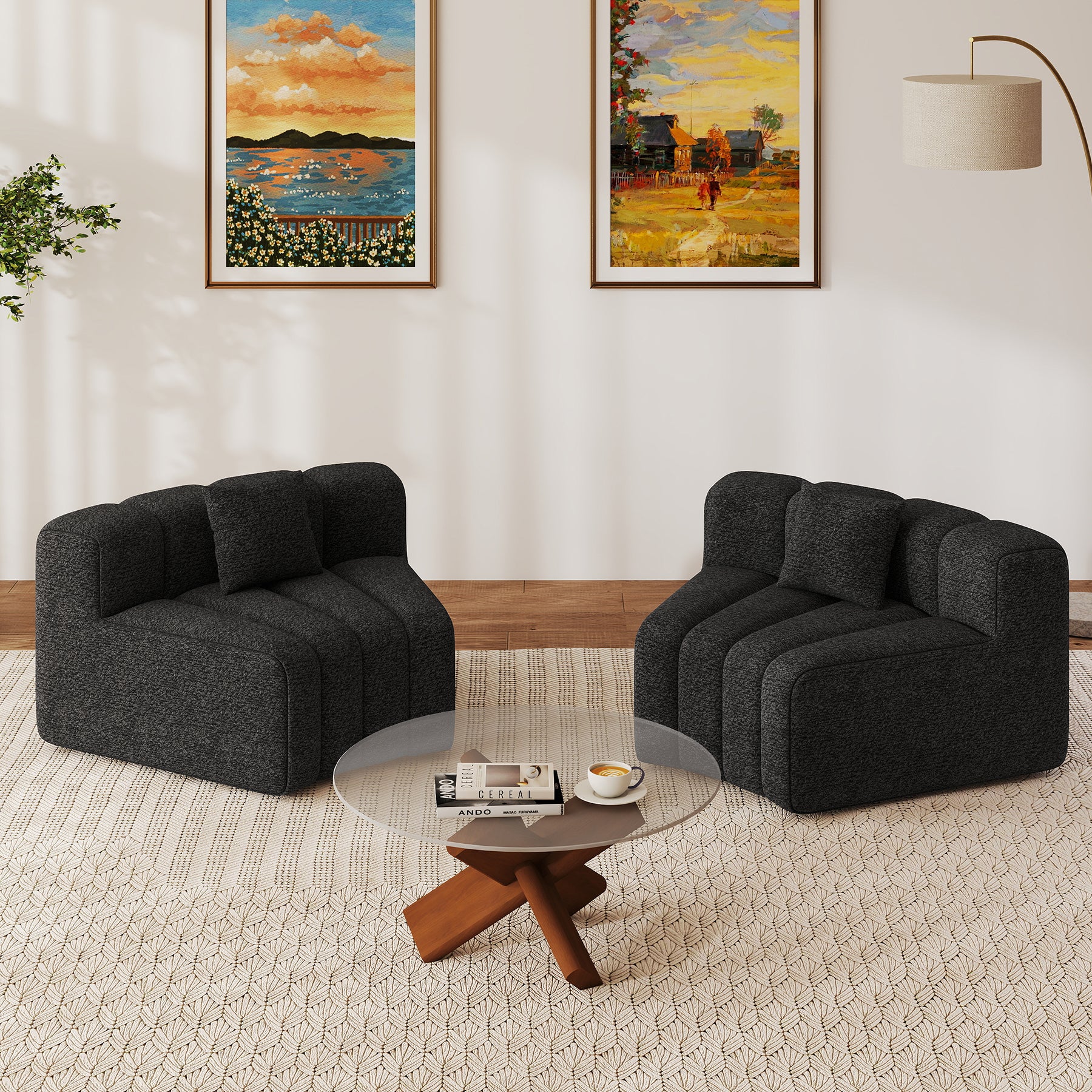 Daluvenix 128''Oversized Round Curved Sofa Modern Round Modular Sectional Sofa
