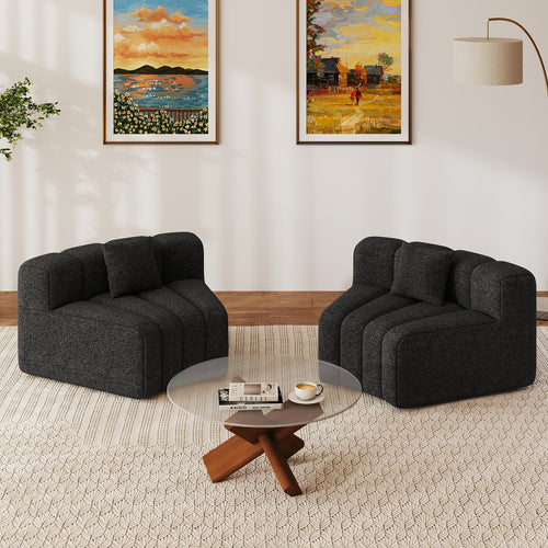 Daluvenix 128''Oversized Round Curved Sofa Modern Round Modular Sectional Sofa