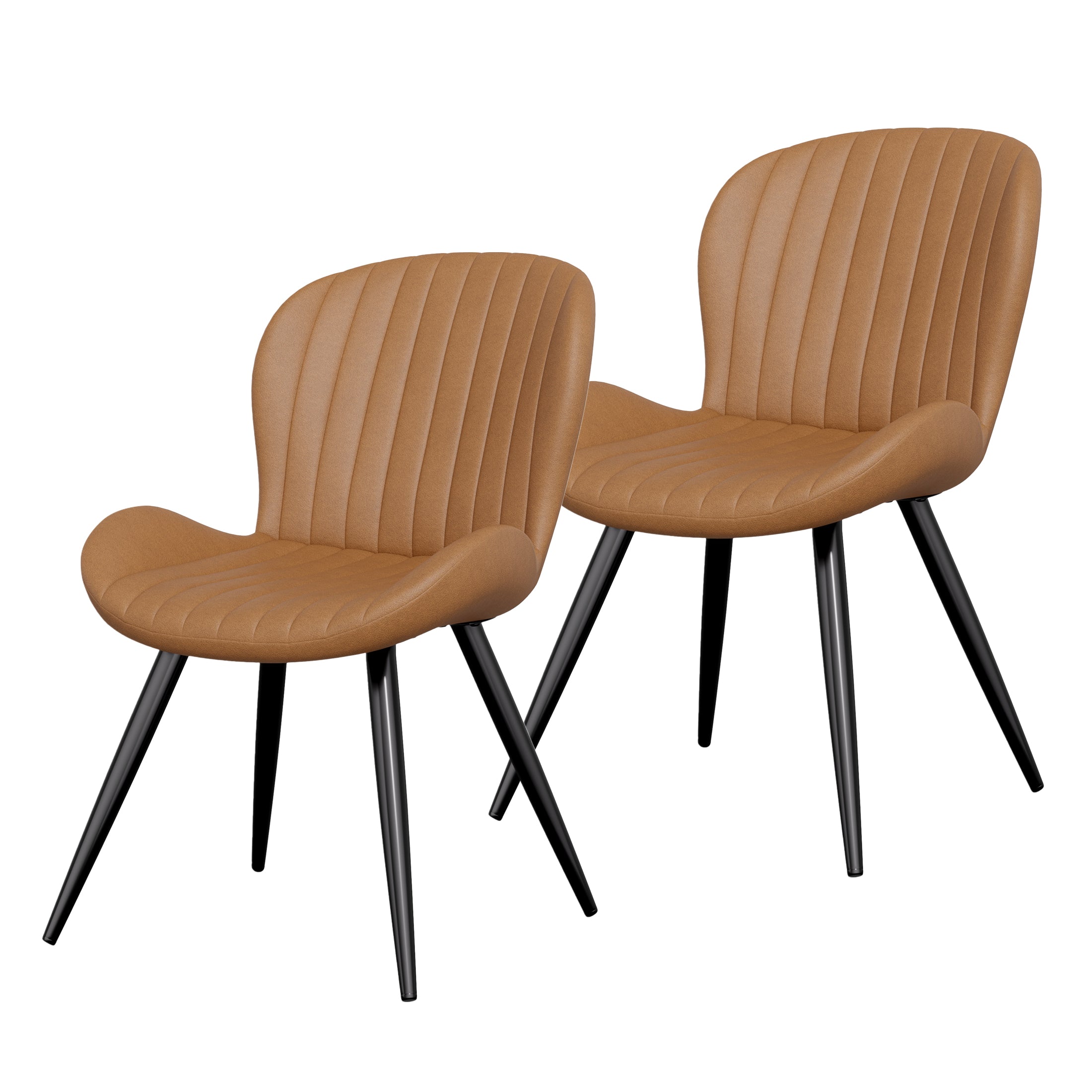 Daluvenix Modern Dining Chairs Set of 2/4 Upholstered Comfy Fabric Kitchen & Dining Room Chairs with Metal Legs & Thick Cushions for Living Room