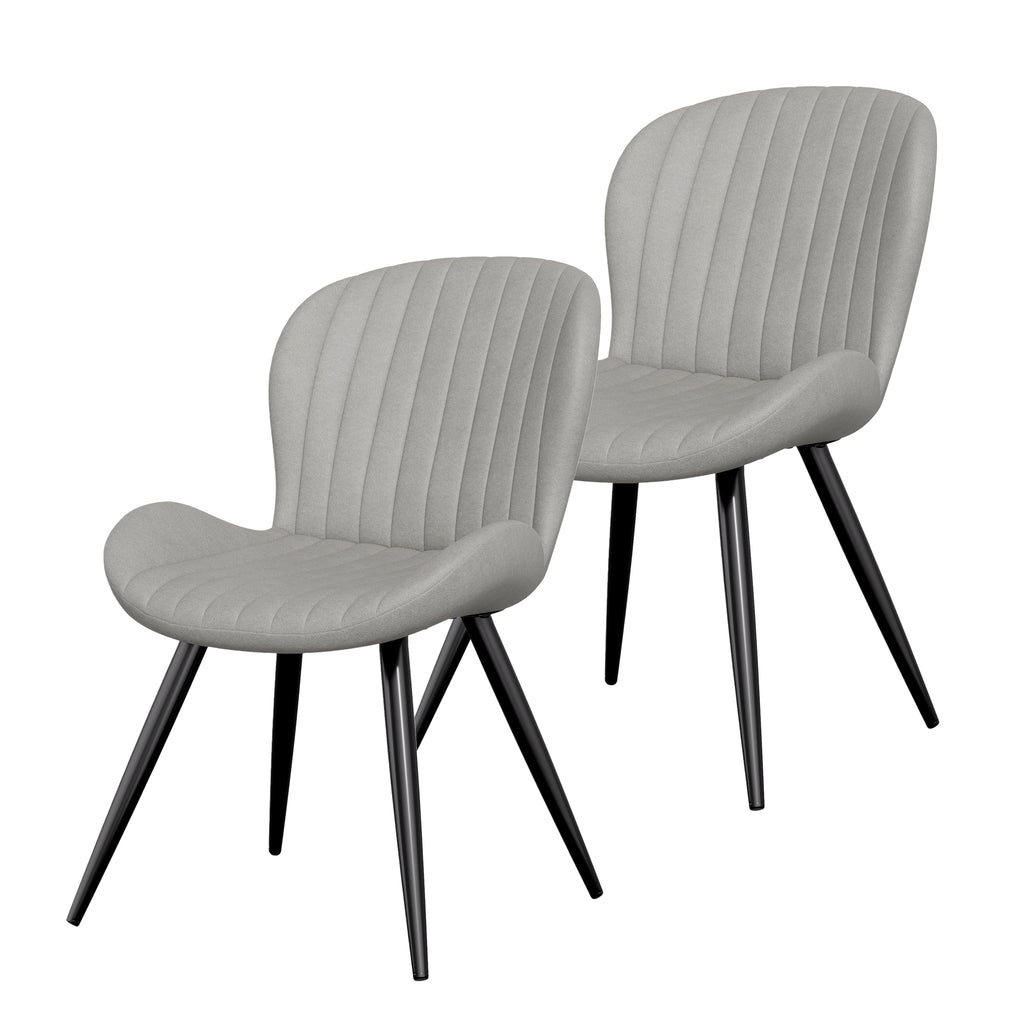 Daluvenix Modern Dining Chairs Set of 2/4 Upholstered Comfy Fabric Kitchen & Dining Room Chairs with Metal Legs & Thick Cushions for Living Room