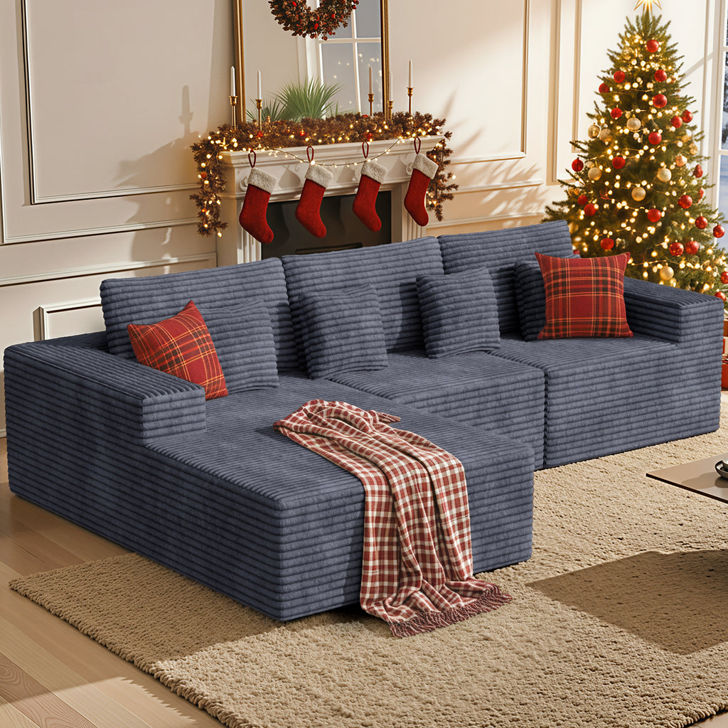 Daluvenix 111” Modular Sectional Sofa Cloud Sectional Couch with L-Shape Chaise