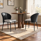 Daluvenix Dining Chairs Set of 2 PU Leather Kitchen Dining Chairs With Cushion Seat And Metal Legs, Easy Assembly