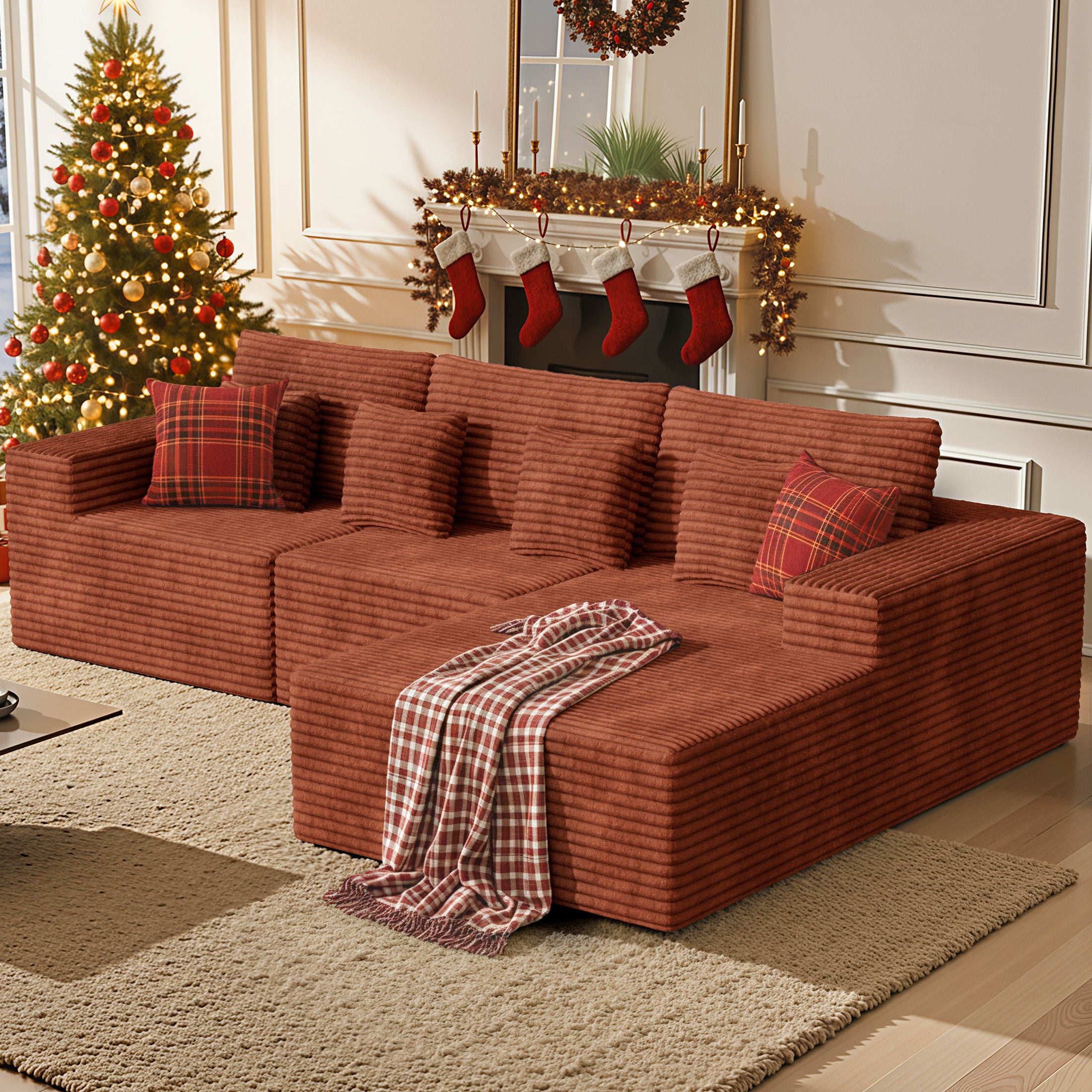 Daluvenix 111” Modular Sectional Sofa Cloud Sectional Couch with L-Shape Chaise