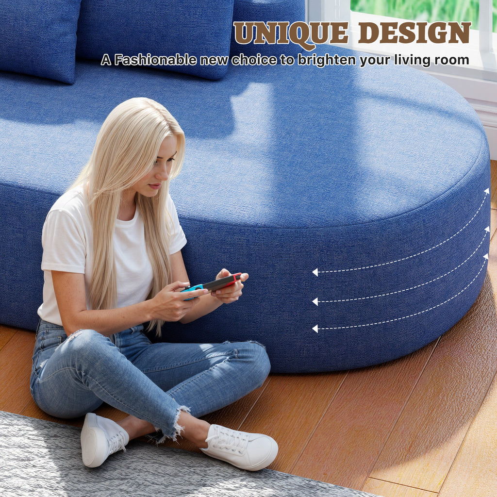 Daluvenix 112" L Shaped Modern Modular Sectional Curved Sofa