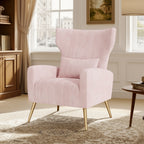 Daluvenix Velvet Accent Chair for Living Room, Modern Arm Chair with Pillow, Single Sofa Lounge Chair for Bedroom & Reading Room