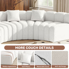 Daluvenix 128''Oversized Round Curved Sofa Modern Round Modular Sectional Sofa