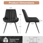 Daluvenix Modern Dining Chairs Set of 2/4, Upholstered Fabric Comfy Kitchen Dining Chairs with Metal Legs & Thick Cushions for Dining Living Room