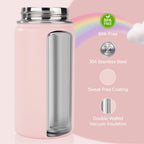Daluvenix 12 oz Kids Water Bottle, Toddler Water Bottle 2-in-1 Straw and Chug, Stainless Steel Insulated Bottle for Kids, BPA-Free, Leak-Proof