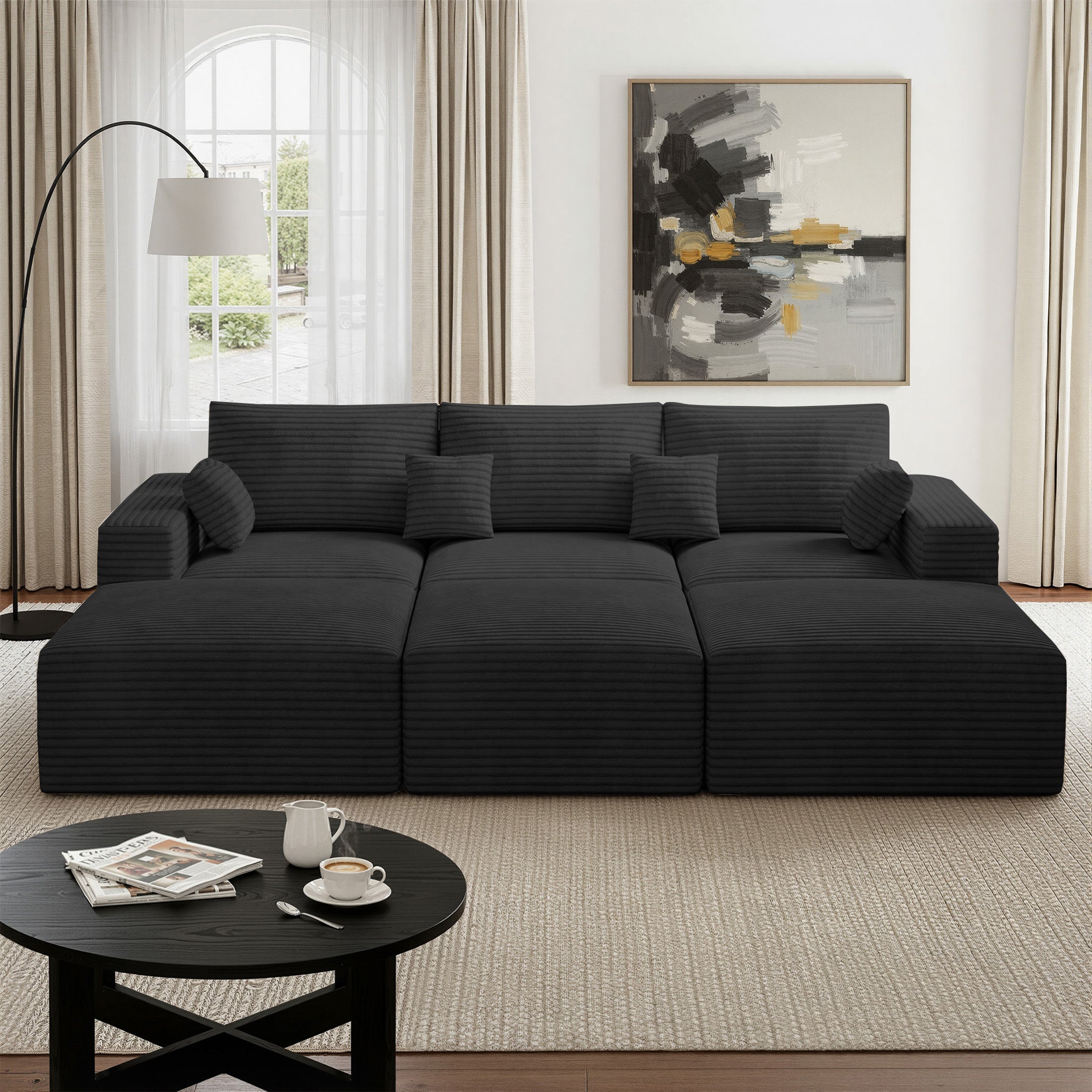 Daluvenix 113" Modern Modular Sectional Sofa L-Shaped Couch U-Shaped loud Couches Sofa Bed