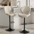 Daluvenix Swivel Bar Stools Set of 1/2/3/4 with Back, Adjustable Counter Height Bar Chairs with Heavy Duty Metal Base for Kitchen Island Dining Room Pub