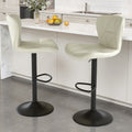 Daluvenix Modern Bar Stools Set of 1/2/3/4, Adjustable Swivel Counter Height Bar Chairs with Back, Faux Leather Upholstered for Kitchen Island