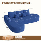 Daluvenix 112" L Shaped Modern Modular Sectional Curved Sofa
