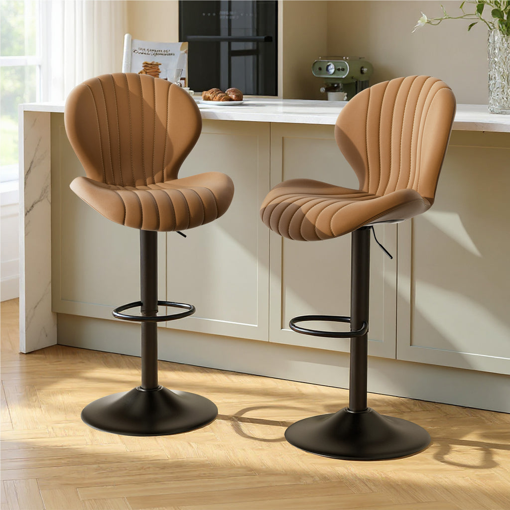 Daluvenix Swivel Bar Stools Set of 1/2/3/4 with Back, Adjustable Counter Height Bar Chairs with Heavy Duty Metal Base for Kitchen Island Dining Room Pub