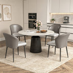 Daluvenix Dining Chairs Set of 2 PU Leather Kitchen Dining Chairs With Cushion Seat And Metal Legs, Easy Assembly