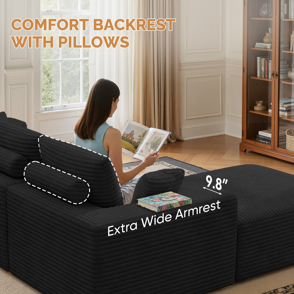 Daluvenix 113" Modern Modular Sectional Sofa L-Shaped Couch U-Shaped loud Couches Sofa Bed