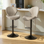 Daluvenix Swivel Bar Stools Set of 1/2/3/4 with Back, Adjustable Counter Height Bar Chairs with Heavy Duty Metal Base for Kitchen Island Dining Room Pub