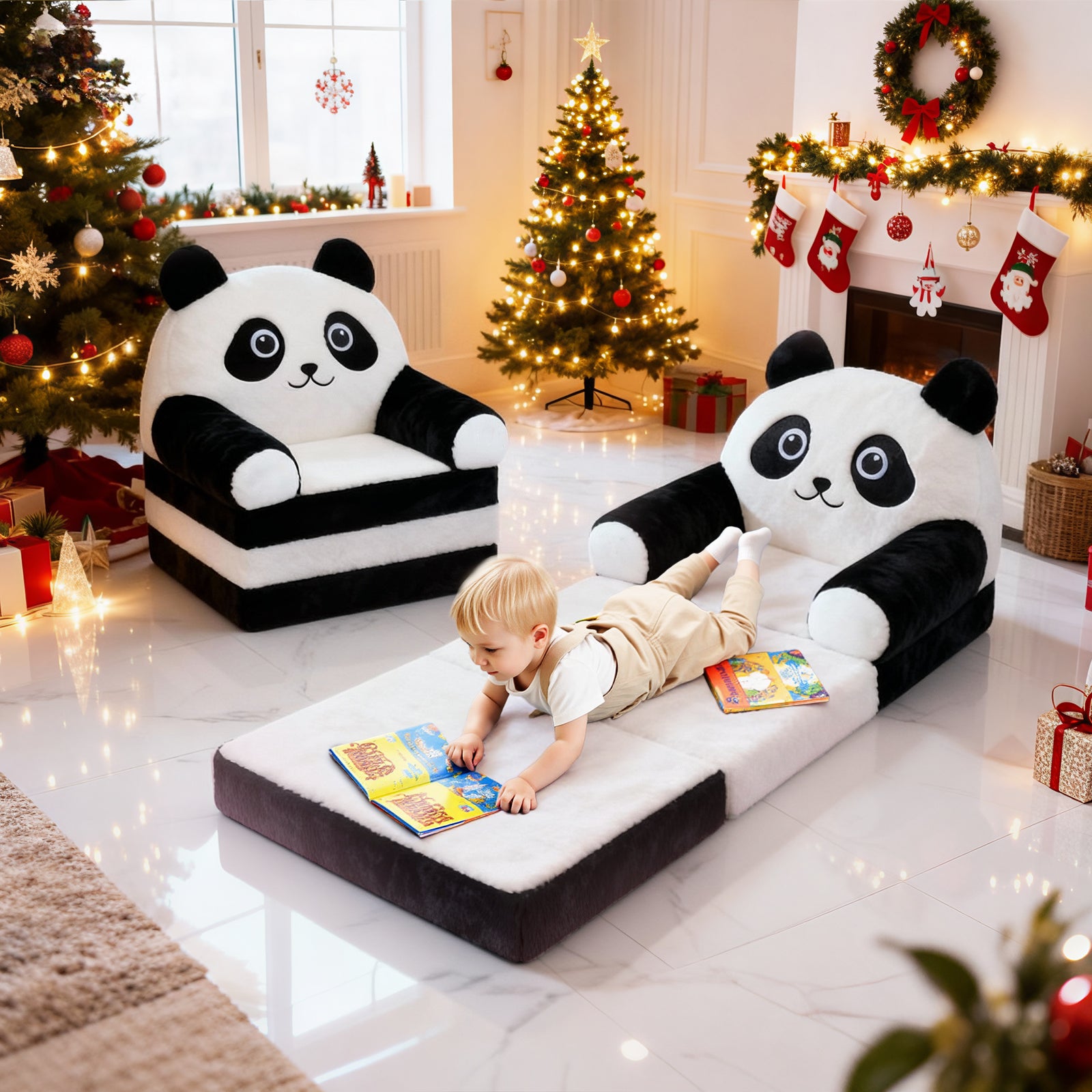 Daluvenix Toddler Sofa Chair 2 In 1 Soft Convertible Kids Couch for Girls Boys