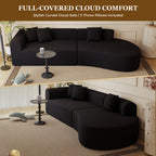 Daluvenix Modern Curved Sofa 126'' Oversized Boneless Cloud Sectional Couch