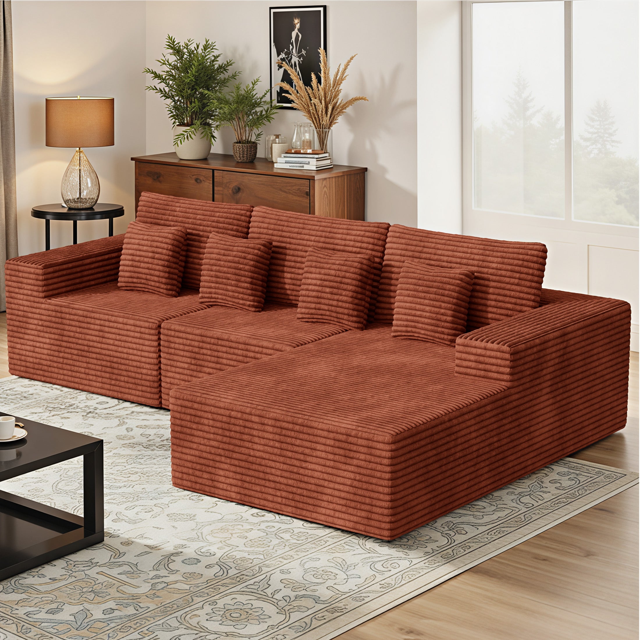 Daluvenix 111” Modular Sectional Sofa Cloud Sectional Couch with L-Shape Chaise