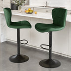 Daluvenix Modern Bar Stools Set of 1/2/3/4, Adjustable Swivel Counter Height Bar Chairs with Back, Faux Leather Upholstered for Kitchen Island