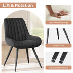 Daluvenix Modern Dining Chairs Set of 2/4, Upholstered Fabric Comfy Kitchen Dining Chairs with Metal Legs & Thick Cushions for Dining Living Room
