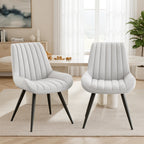 Daluvenix Modern Dining Chairs Set of 2/4, Upholstered Fabric Comfy Kitchen Dining Chairs with Metal Legs & Thick Cushions for Dining Living Room