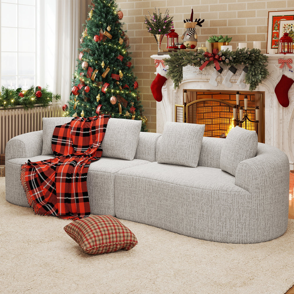 Daluvenix 110" Modular Sectional Sofa Modern 4 Seater Curved Sofa Couch for Living Room