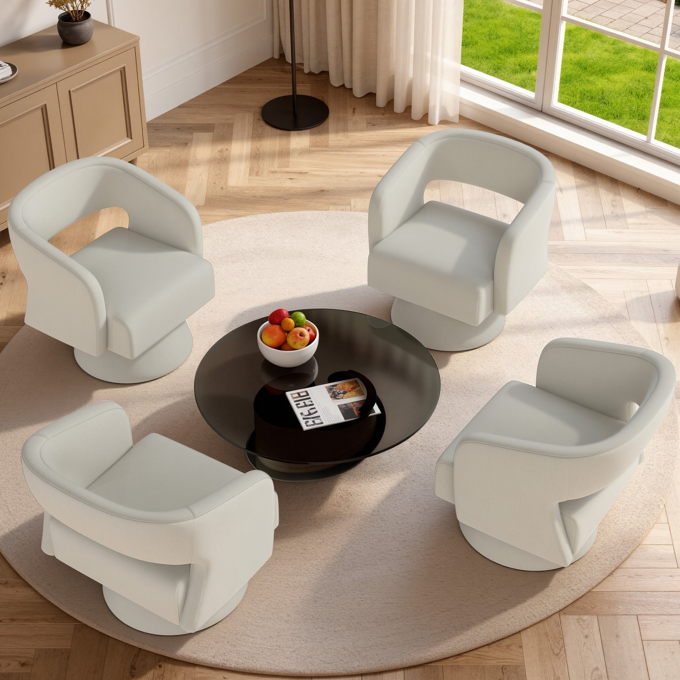 Daluvenix 360° Swivel Accent Chair Modern Luxury Barrel Chairs