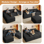 Daluvenix 113" Modern Modular Sectional Sofa L-Shaped Couch U-Shaped loud Couches Sofa Bed