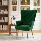 Daluvenix Adjustable Legs Accent Chair, Velvet/Leather Upholstery, High Wide Armrest & Thick Pad, 300LBS Weight Capacity Single Sofa