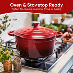 Daluvenix 6qt Enameled Cast Iron Dutch Oven Pot with Lid for Bread,Non-Stick Cookware with Dual Handles for Cooking & Roasting