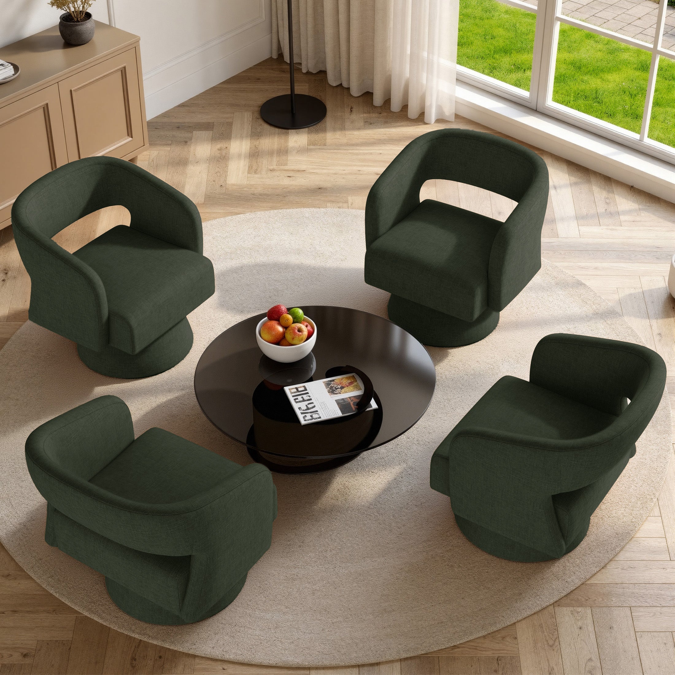 Daluvenix 360° Swivel Accent Chair Modern Luxury Barrel Chairs