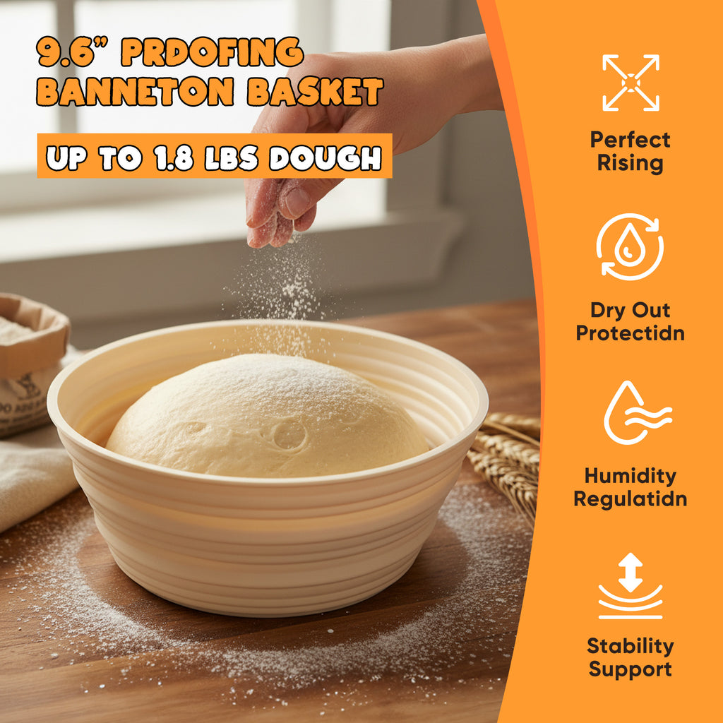 Daluvenix 6.5QT Cast Iron Dutch Oven for Bread Baking, Dutch Oven Pot with Lid Pre-Seasoned Cast Iron Cookware, Includes Dutch Oven Baking Pan, Proofing Basket Dough Tools for Sourdough Frying BBQ
