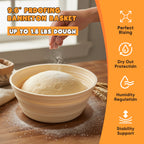 Daluvenix 6.5QT Cast Iron Dutch Oven for Bread Baking, Dutch Oven Pot with Lid Pre-Seasoned Cast Iron Cookware, Includes Dutch Oven Baking Pan, Proofing Basket Dough Tools for Sourdough Frying BBQ