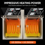 Daluvenix Commercial Deep Fryer with Basket Professional Electric Countertop Deep Fryer
