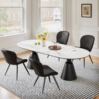 Daluvenix Modern Dining Chairs Set of 2/4 Upholstered Comfy Fabric Kitchen & Dining Room Chairs with Metal Legs & Thick Cushions for Living Room