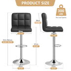Daluvenix Swivel Bar stools set of 2 Modern PU Leather Barstools with Midback
