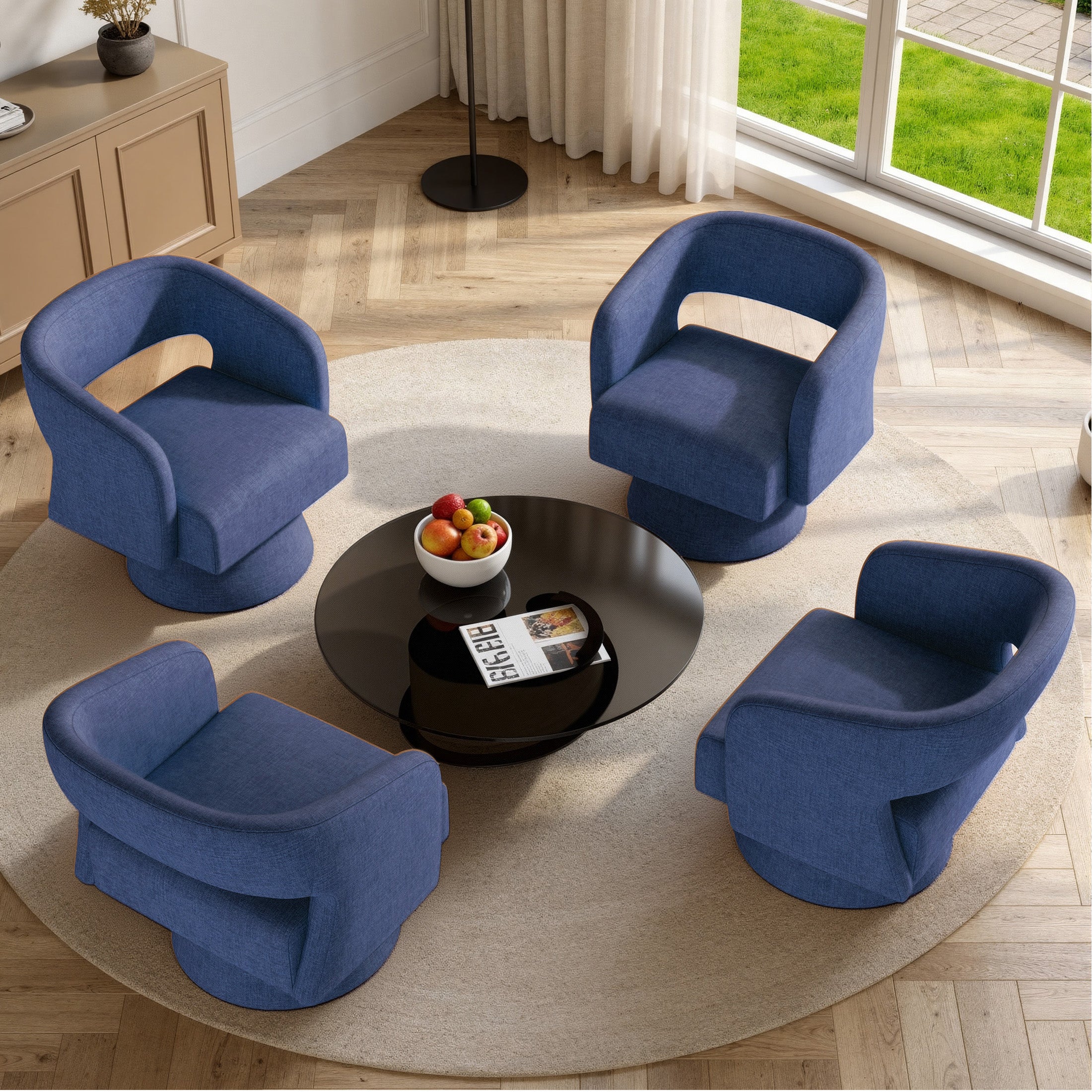 Daluvenix 360° Swivel Accent Chair Modern Luxury Barrel Chairs