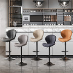 Daluvenix Swivel Bar Stools Set of 1/2/3/4 with Back, Adjustable Counter Height Bar Chairs with Heavy Duty Metal Base for Kitchen Island Dining Room Pub
