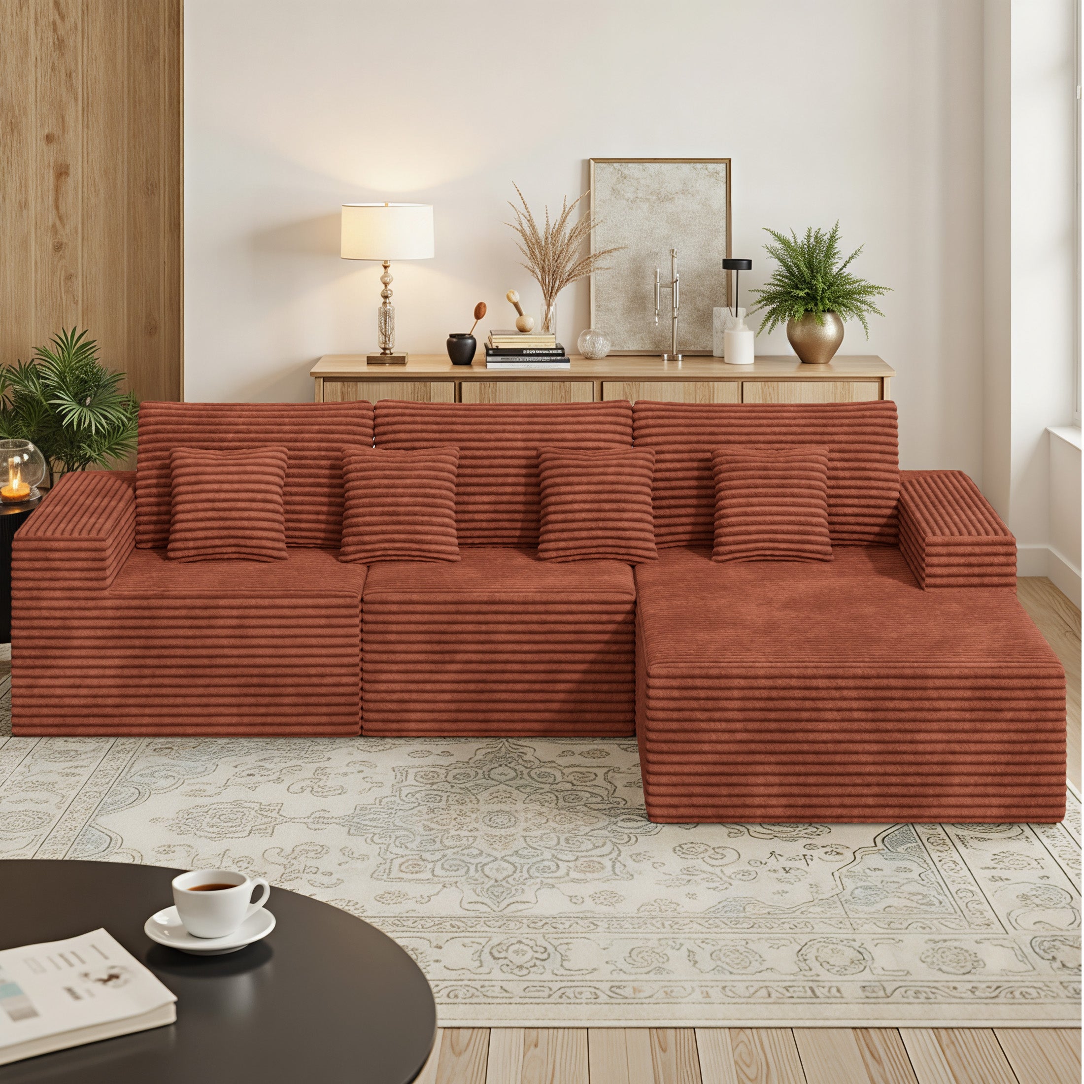 Daluvenix 111” Modular Sectional Sofa Cloud Sectional Couch with L-Shape Chaise