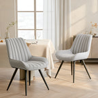 Daluvenix Modern Dining Chairs Set of 2/4, Upholstered Fabric Comfy Kitchen Dining Chairs with Metal Legs & Thick Cushions for Dining Living Room
